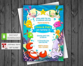 under the sea invite etsy