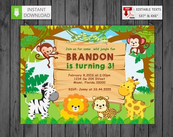 safari invitation etsy