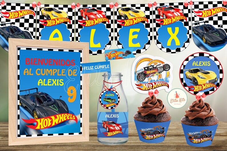 Hot Wheels Printable Kit Instant Download Editable Texts Etsy