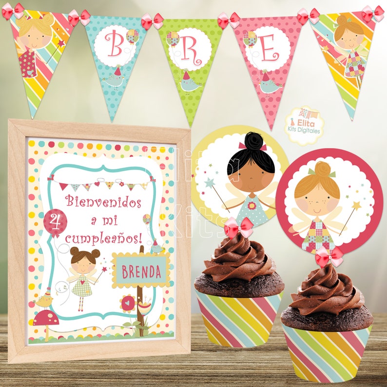 Druckbare Kit Feen Brownies Dekoration Geburtstag Baby Etsy