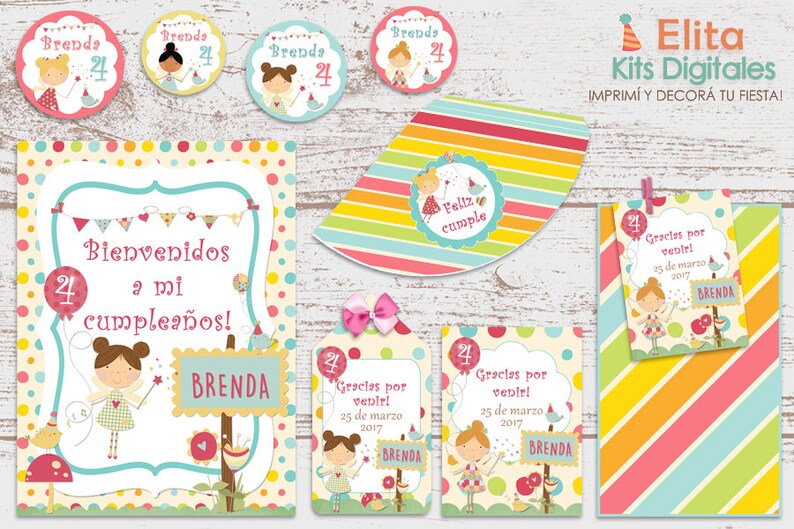 Druckbare Kit Feen Brownies Dekoration Geburtstag Baby Etsy