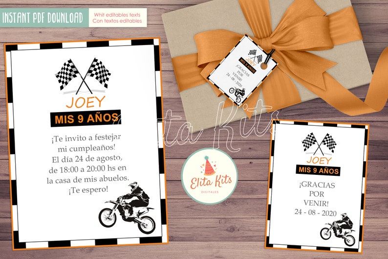Motocross Printable Kit Instant Download Editable Texts Etsy