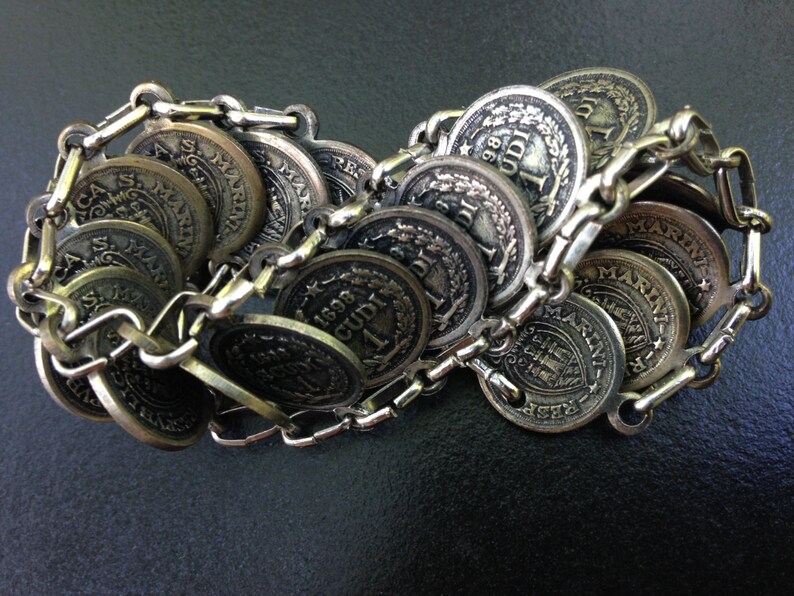 Souvenir of San Marino Vintage Coin Bracelet S. Marini | Etsy