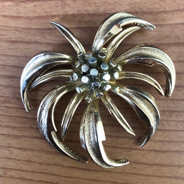 Mid-Century Marboux Silver Tone Flower Brooch