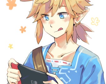 Happy Switchmas | legend of zelda breath of the wild, video game print, anime print, gamer gift, small art print, small anime print