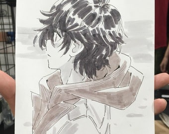 World Flipper: Original Ink Drawing | Stella, Nimbus, Arc