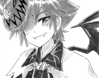 World Flipper: Original Ink Drawing | Stella, Nimbus, Arc