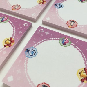 Magick Memopad 50 sheets | square notepad, kawaii memopad, cute sticky notepad, pixel sticky notepad, pink notepad, school supplies