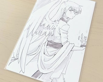 Yue: Original Ink Drawing | yukito tsukishiro, card captor sakura, anime art, ink drawing, manga art, drawtober, original drawing