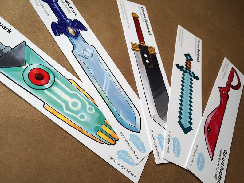 Video Game Sword Bookmark Set Anime Bookmark Bookmark Set Etsy