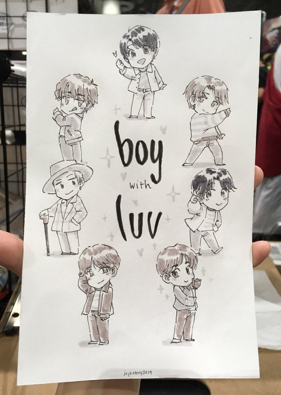 Boy With Luv: Original Ink Drawing Bts Kpop Idol Bts - Etsy Boy With Luv: Original Ink Drawing Bts Kpop Idol Bts - Etsy