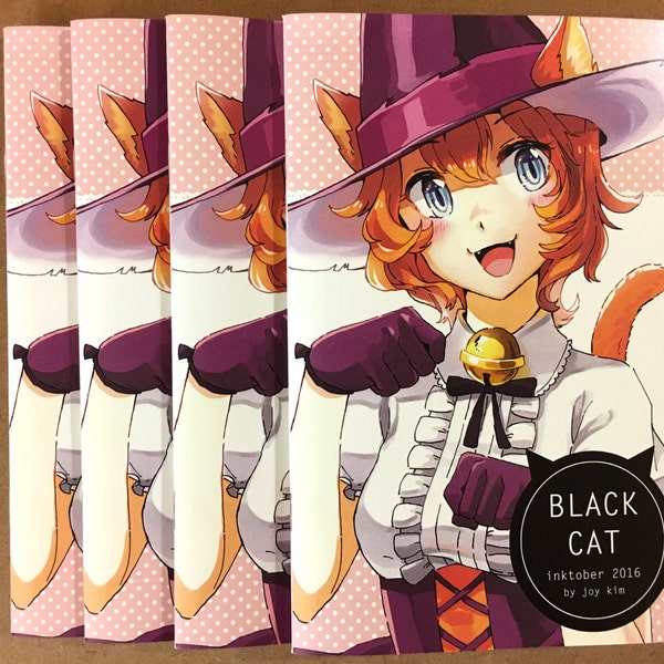 Black Cat: Inktober Artbook | anime prints, anime drawing, manga art, art zine, comic zine, halloween art, ink drawing
