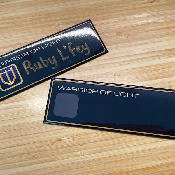 FFXIV Warrior of Light Nametag | custom button, ffxiv cosplay, ffxiv button, geek button, final fantasy, pixel button, otaku gift, ffxiv job