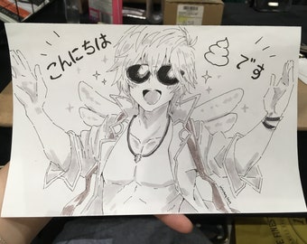 World Flipper: Original Ink Drawing | Stella, Nimbus, Arc