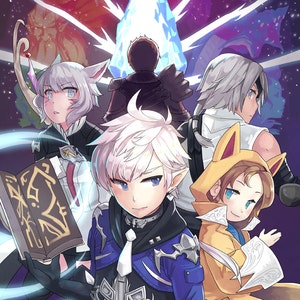 Defenders of Eorzea | final fantasy poster, final fantasy print, final fantasy xiv, ffxiv, video game poster, anime poster, gamer decor