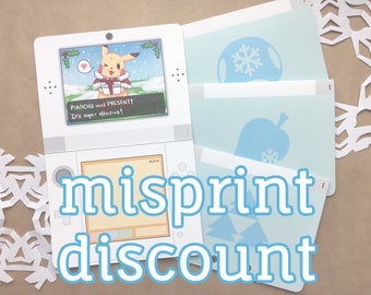 MISPRINTED Nintendo Christmas Card | cute christmas card, geek greeting card, gamer christmas card, gamer greeting card