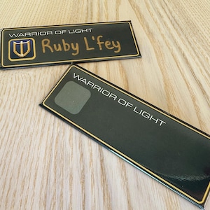 Etiqueta de nome Guerreiro da Luz de FFXIV | Botão personalizado para cosplay, botão de alfinete de classe de Final Fantasy
