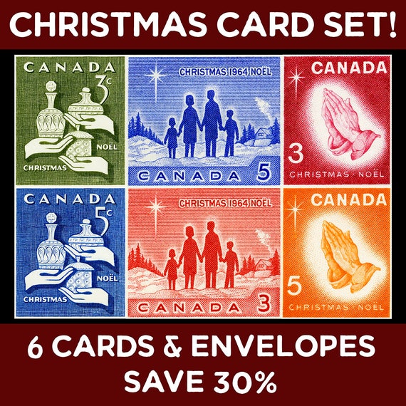 Canada Christmas Cards vintage Christmas card set Christmas Etsy