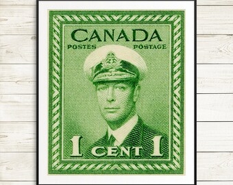 George 6, George Vi, large canada posters, large canadian wall art, vintage kitchen decor, gifts for mom, gifts for grandmother, art prints