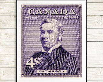 John Sparrow David Thompson, Canadian Prime Minister, Canadian postage stamps, Canada post, Canadian history, Canada posters, classroom art
