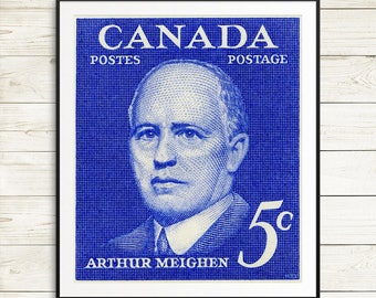 P040 Canada posters, large blue wall art, Arthur Meighen, Canada 150, Canada History, Canada Art, Canadian Art, Canadiana, large blue poster