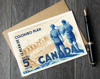 Colombo Plan, Canada history cards, history teacher birthday, canada teacher gift ideas, canadian teacher retirement cards, canada greeting