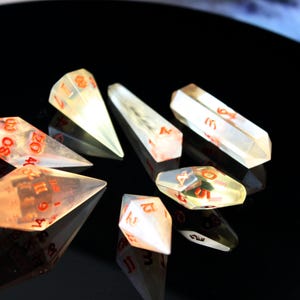 Discounted Resin Crystal DND Dice Set: Handmade Imperfect Dice