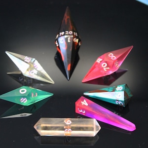 Discounted Handmade Resin DND Dice Set: Diverse Crystal Dice