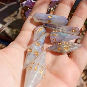 Handmade Iridescent Resin Dice Set | Color-Shifting dnd RPG (70mm D20)