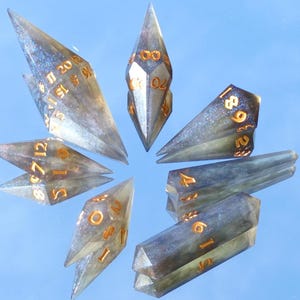 DnD Crystal Dice Set - Iridescent Translucent 2
