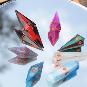 Discounted Handmade Resin DND Dice Set: Diverse Crystal Dice