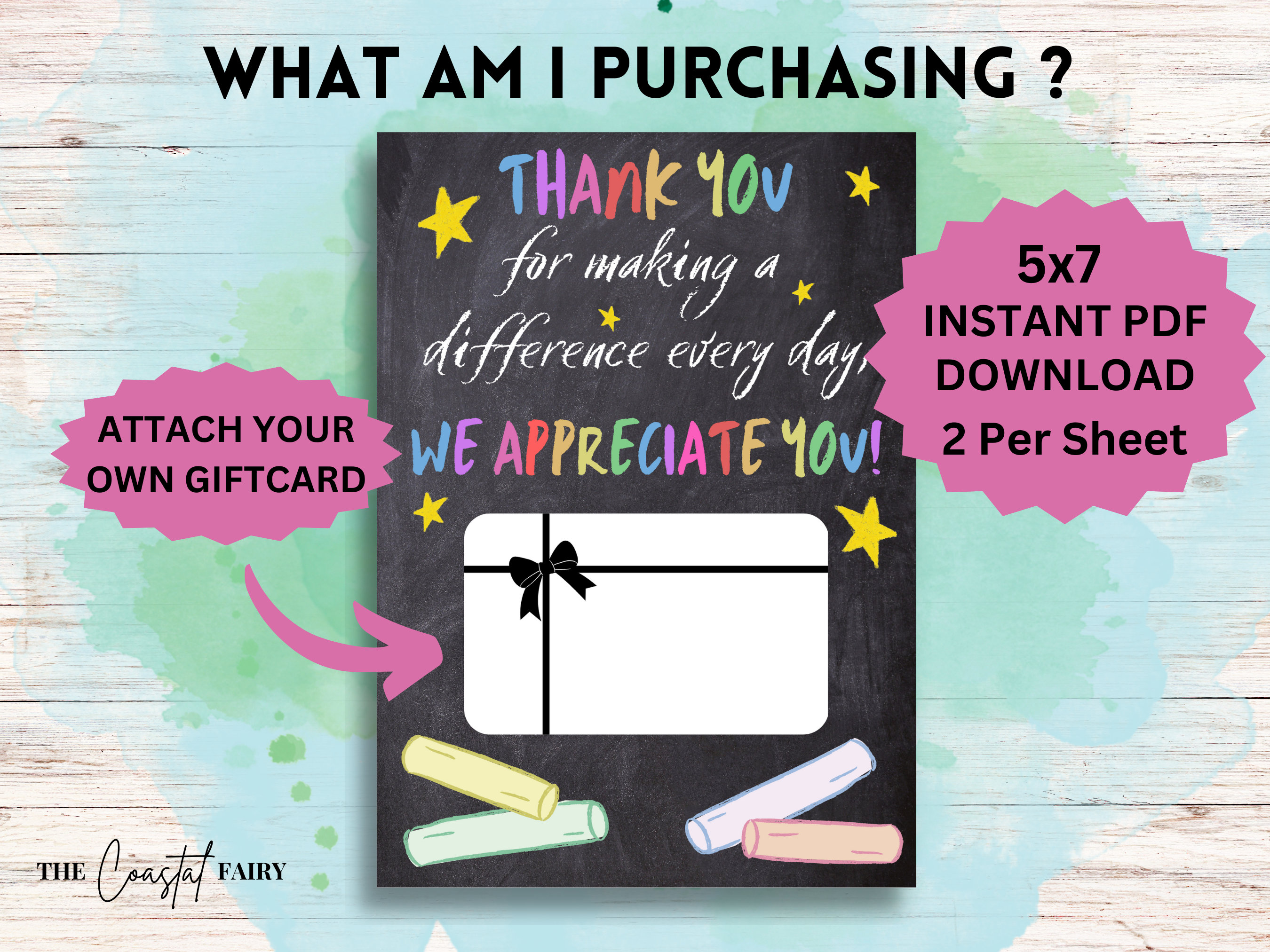 Teacher Appreciation Gift Card Holder Printable | Thank You Gift ...