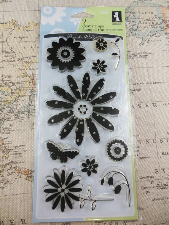 Inkadinkaclings by Inkadinkado Flowers and Hearts new stamp set
