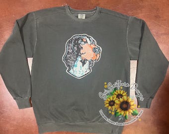 Comfort Colors Sweatshirt Tennessee Vols Smokey Sequined Patch (*Licensed Product*)