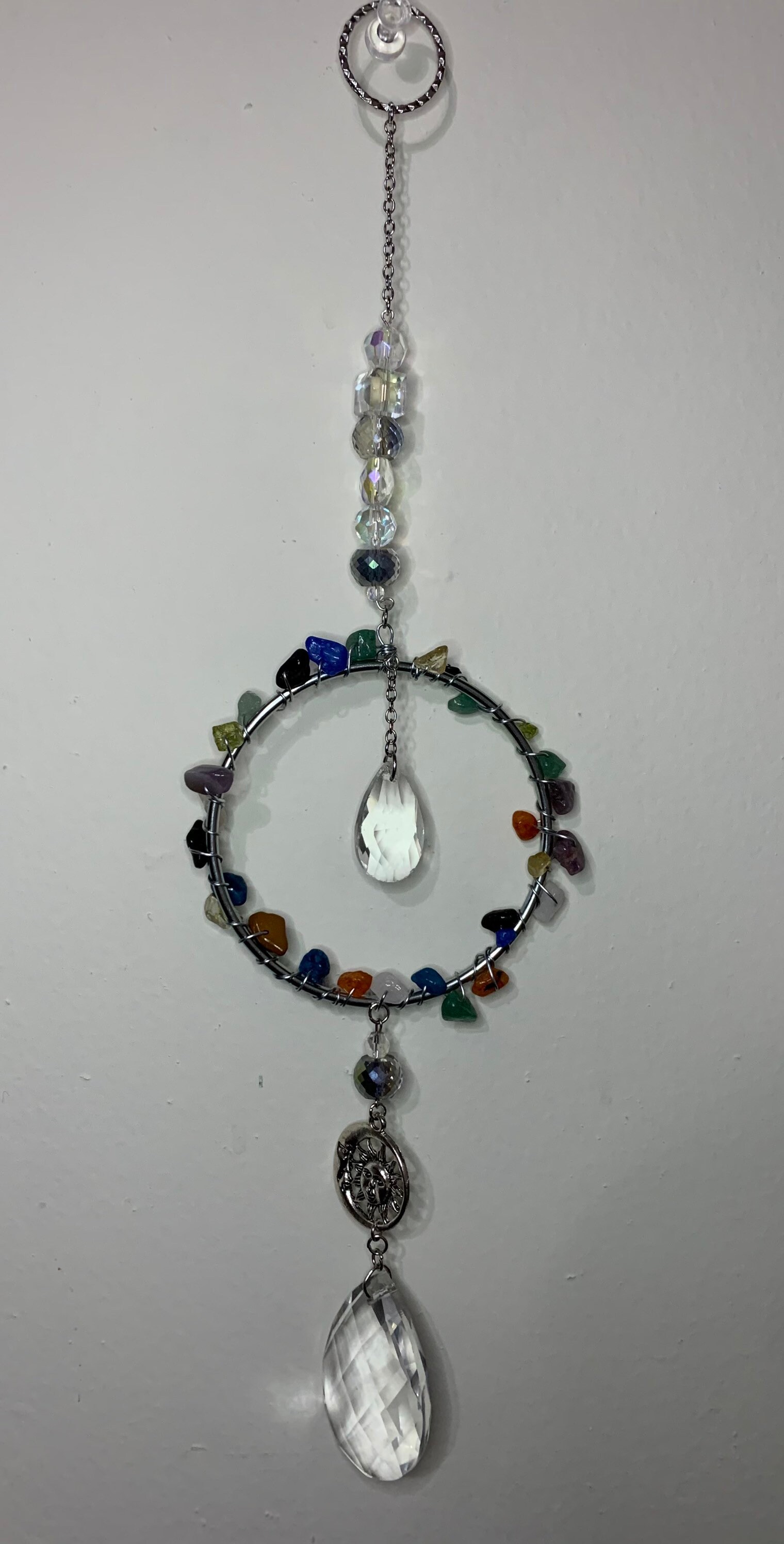 Glass beaded crystal suncatcher Etsy
