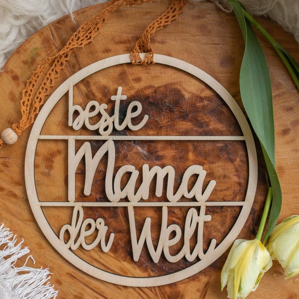 Muttertag Holzschild "Beste Mama der Welt"- Geschenk für Mama, Muttertaggeschenk, Wanddeko aus Holz , Persönlich