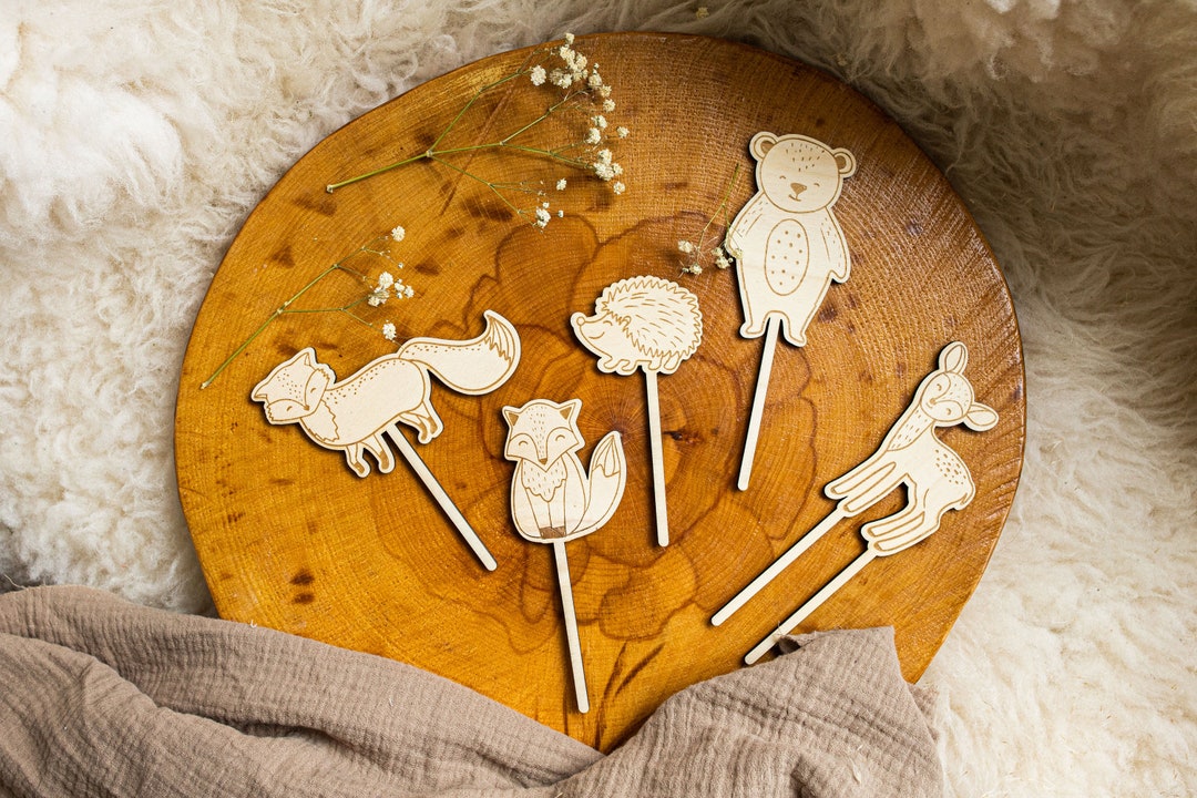Igel Kuchendekoration Set – 14-teilig, Mit Igel, Pilzen & Bäumen, Für Waldtiere-Kindergeburtstag, Wiederverwendbar
