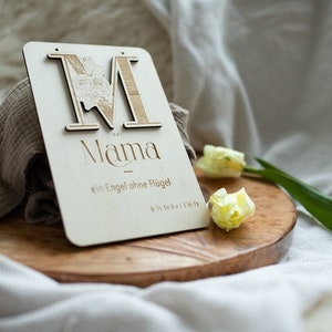 Muttertagsgeschenk Personalisierte Holzkarte für den Muttertag individueller, Karte zum Geburtstag für Mama, Freundin Oma, mit Dedikation 3D