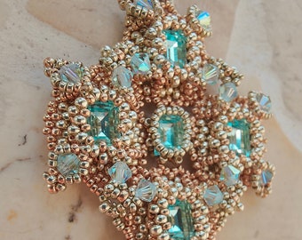 FERRONIÈRE pendant kit, 4527 Francy Stone 8 x 6 mm, bicone 4 mm