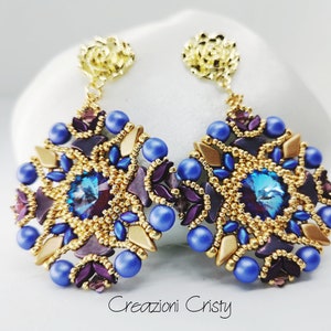 DIY ITA/ENG Earrings Cyclone / Earrings Cyclone beading tutorials and pattern,beading pattern and tutorials, beadwork pattern, beading