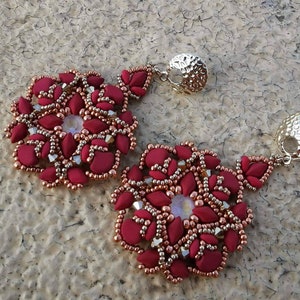 DIT ITA ENG Panarà earrings, pattern tutorial, step by step, Beading tutorial, earrings beading tutorial. Beadwork patterns.