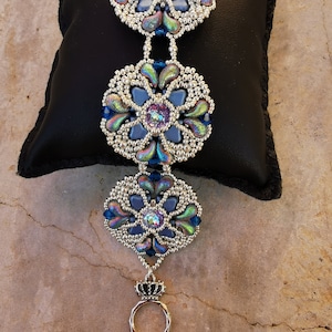 Beadwork Bracciale Princess Bracelet, Beading tutorial, pattern, helios, zoliduo, beadwork, chaton 8 mm, Bicono 4 mm. beading