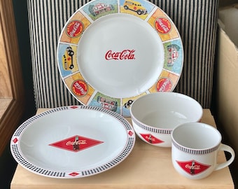 Vintage Coca Cola Dinnerware: Checkered Diner & Good Ol&#39; Days Plates