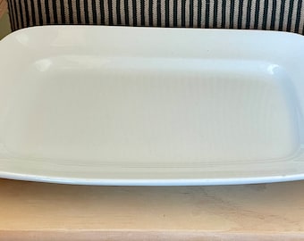 Vintage 1980 Ironstone Rectangle Serving Platter Creamy White Color by Alfred Meakin of England