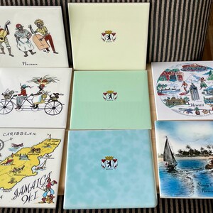 Vintage Ceramic Tiles: Exotic Ports, Nassau, Berlin, Hawaii, Jamaica