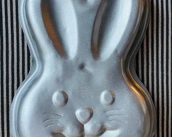 Vintage 1997 Wilton Bunny Aluminio Pastel/Postre Pan - Pan para hornear