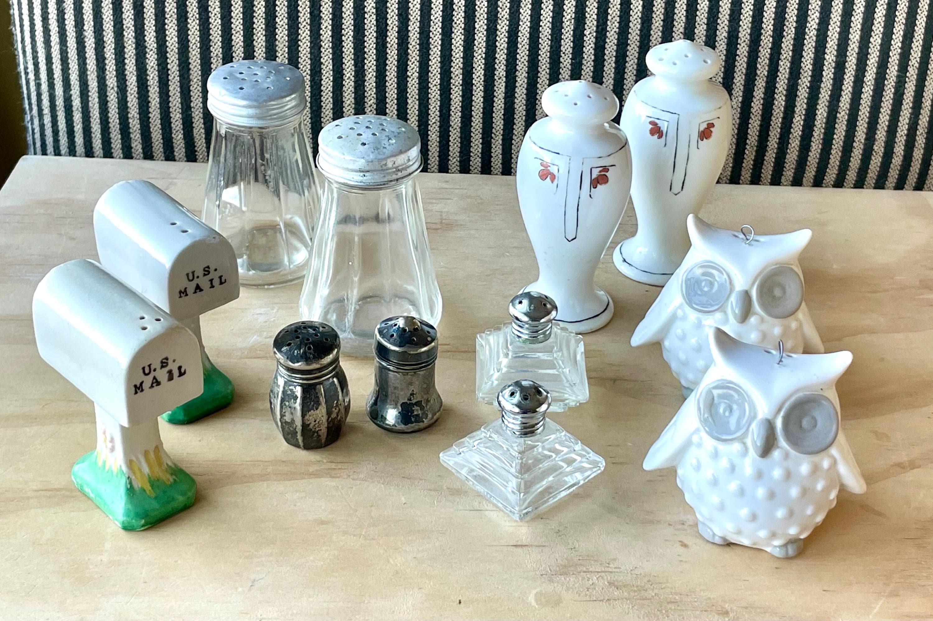 Vintage Salt and Pepper Shakers - MCM Hanging Owl, US