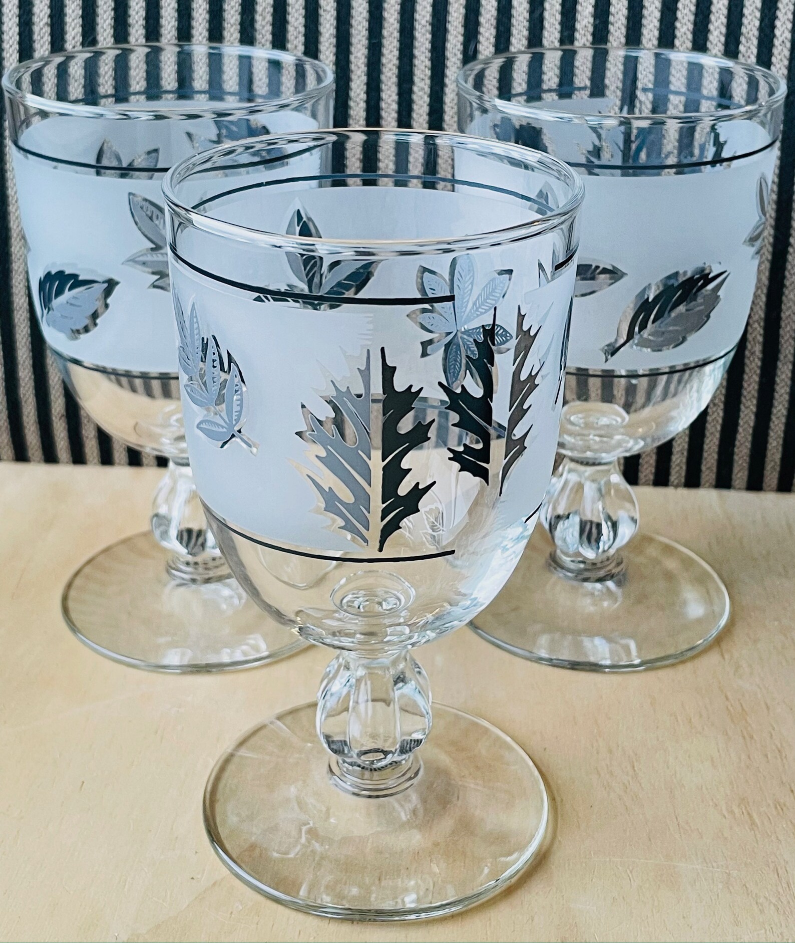 Libbey Silver Leaf Glasses