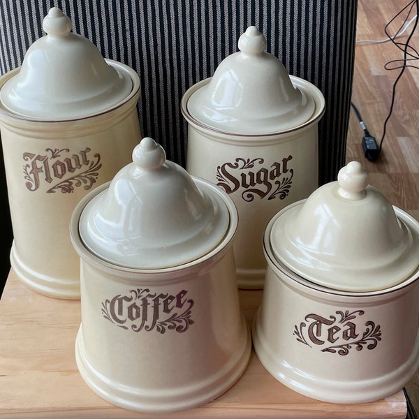 Vintage Pfaltzgraff Village Pattern Canister Set : RETIRED