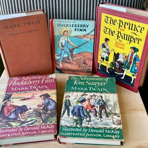 Mark Twain Vintage Books: Adventures Huck Finn & Tom Sawyer, Prince and Pauper, A Portrait.